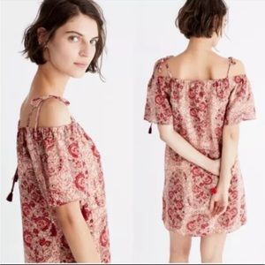 Madewell Women's Silk Dress Cold Shoulder Sz M